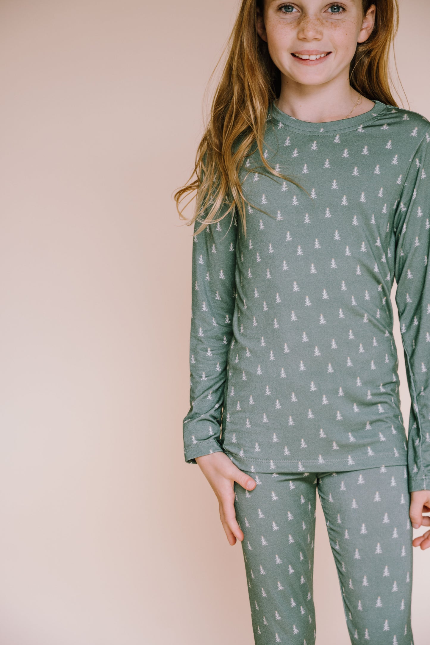 SILENT PINES Long Sleeve, Long Pant- Evergreen* - Cozeezz