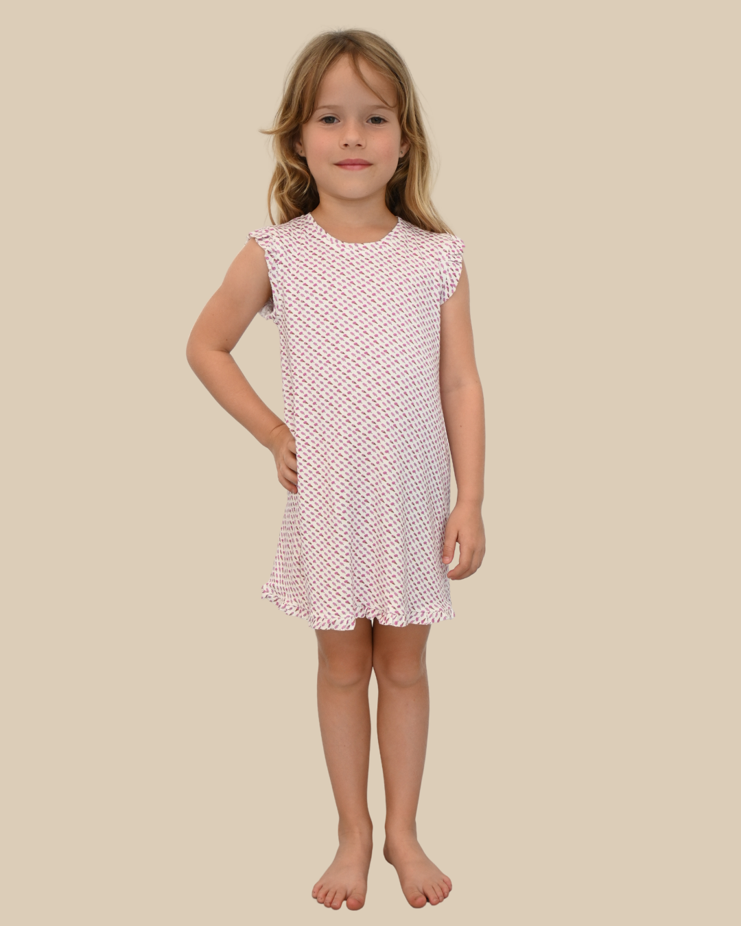 GLACE Girls Sleep Dress Strawberry - Cozeezz