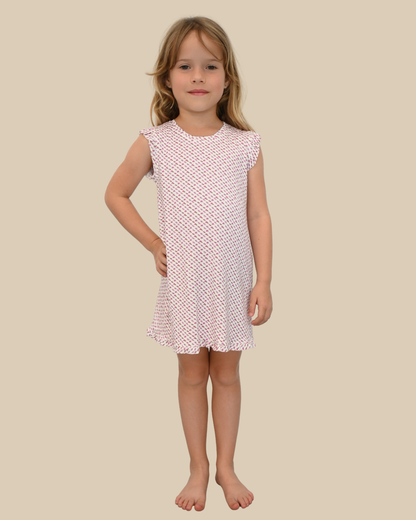 GLACE Girls Sleep Dress Strawberry - Cozeezz
