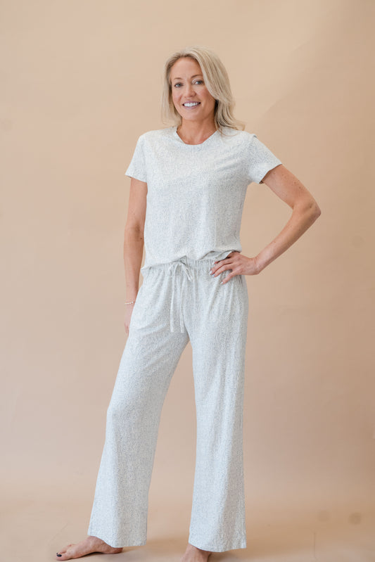 PALM ROYALE Short Sleeve/Long Pant Set - Cozeezz